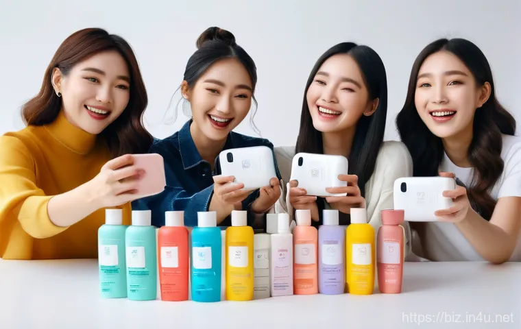 온라인 마케팅 트렌드 - A diverse group of happy young women from various backgrounds (Asian, Caucasian, African, Hispanic) ...