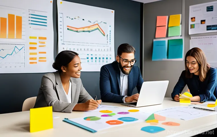 CSR 보고서 작성 - **Prompt**: A diverse group of four business professionals (two men, two women, all in their 30s-40s... CSR 보고서 작성 - **Prompt**: A diverse group of four business professionals (two men, two women, all in their 30s-40s...